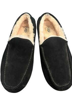 Black Ugg Suede Shearing Slippers Driving Shoes Mics Men’s 12
